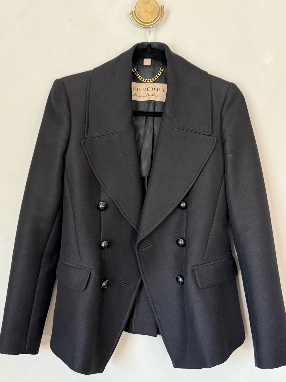 Burberry Black Double-Breasted Wool Blazer
